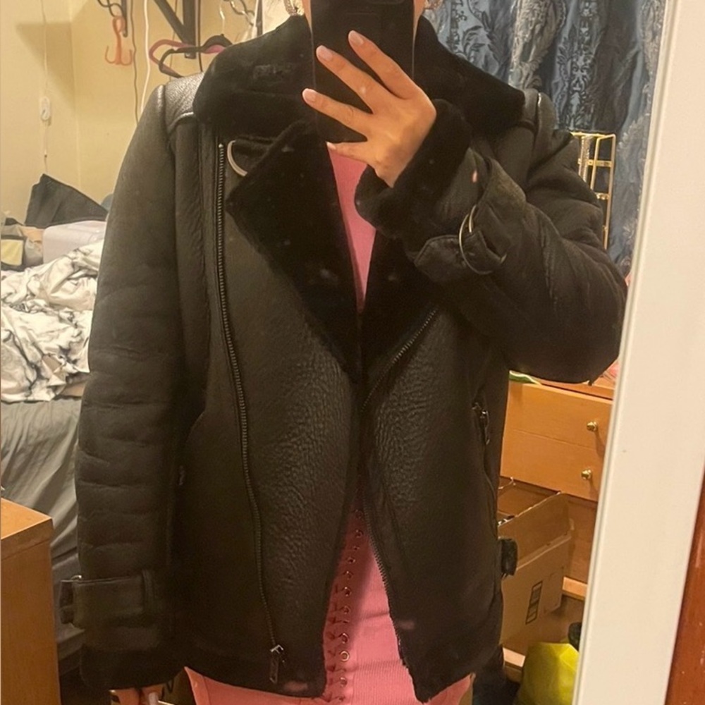 Aviator Shearling Leather Jacket